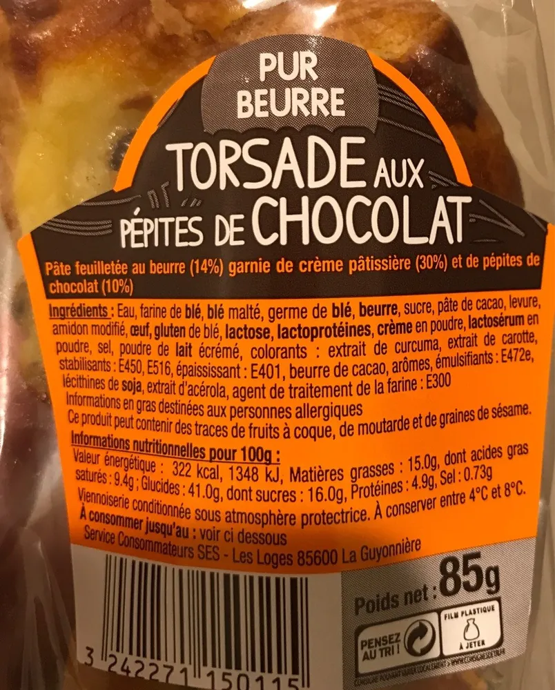 Torsade aux Pépites de Chocolat pur beurre
