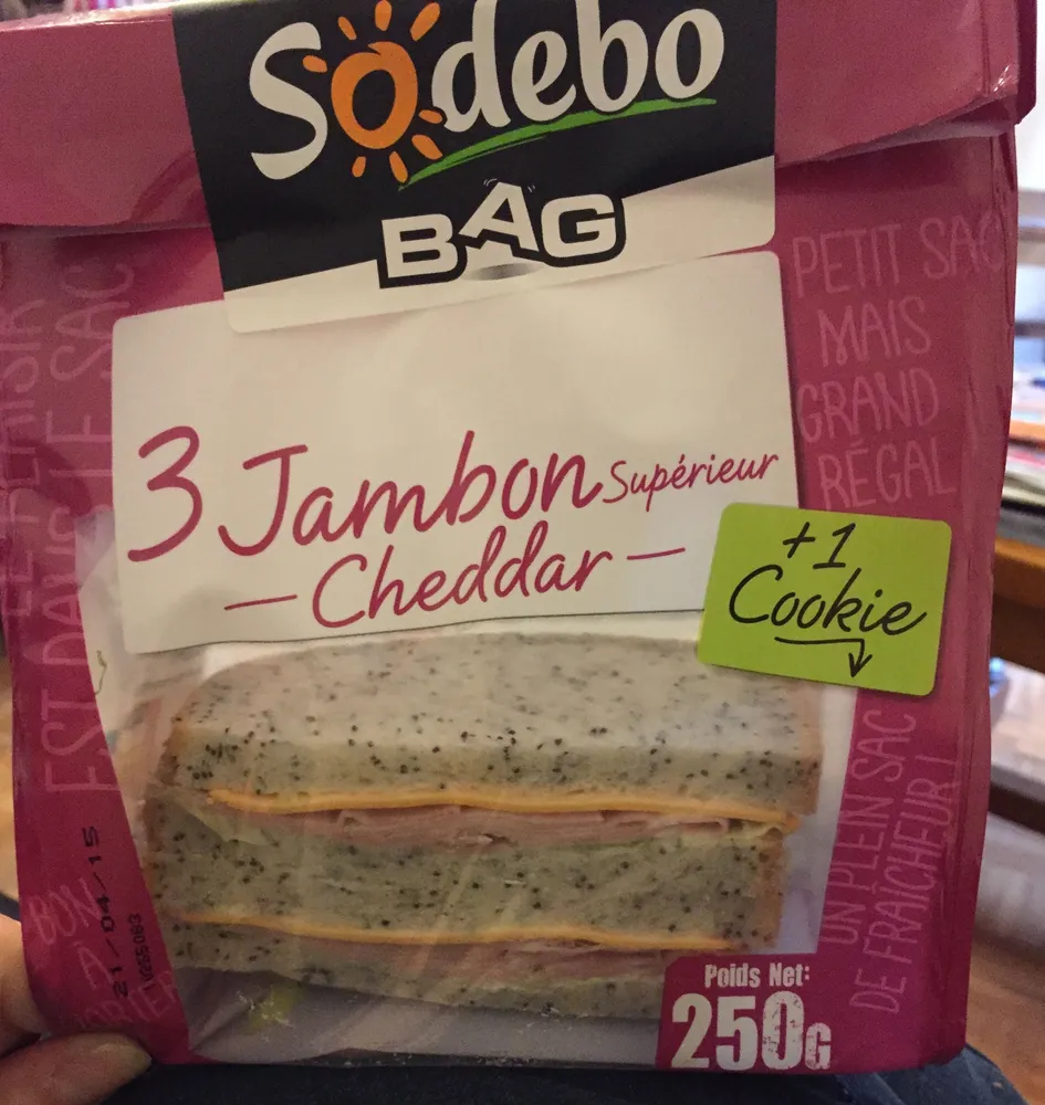 3 jambon supérieur cheddar + 1 cookie