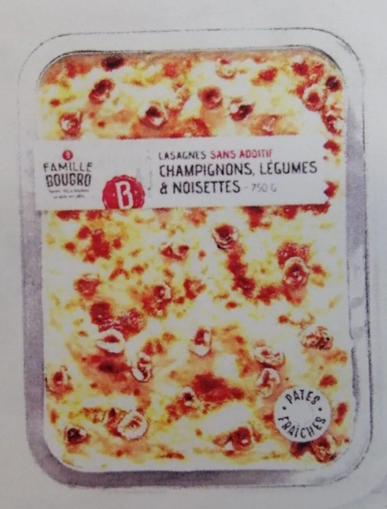 Lasagne champignon légumes noisettes
