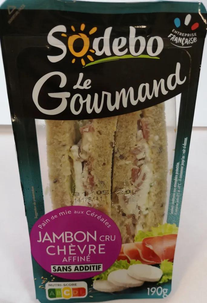 Sandwich Le Gourmand Club - Jambon cru Chèvre