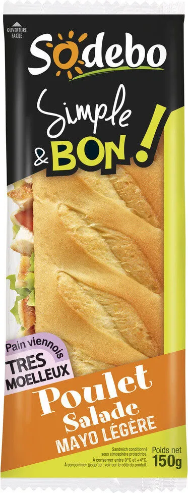 Sandwich Simple & Bon ! Baguette - Poulet aux herbes de Provence Crudités