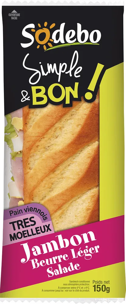 Sandwich Simple & Bon ! Baguette - Jambon Salade Oeuf