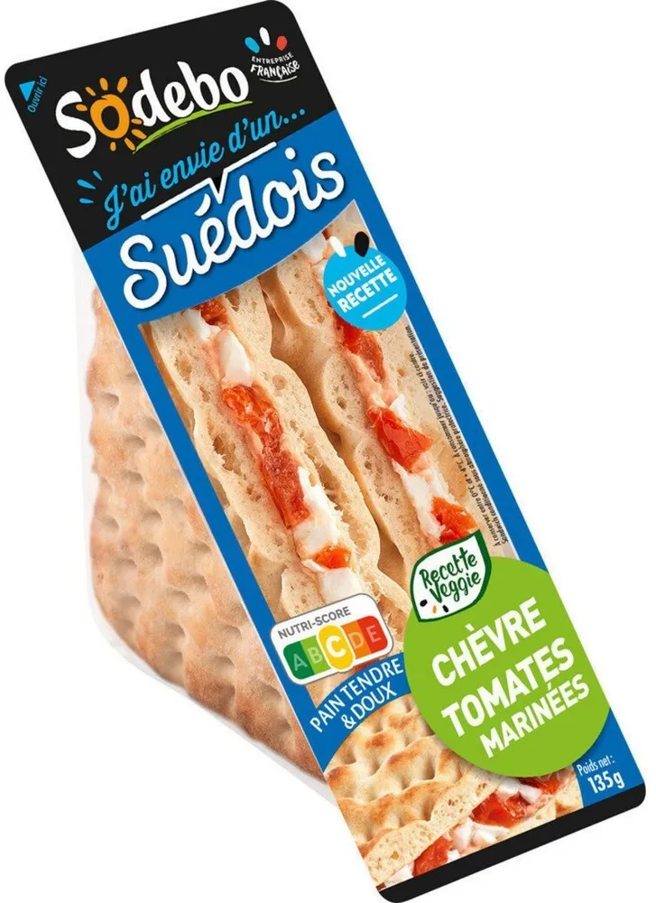 Sandwichs suèdois chèvre tomates marinées