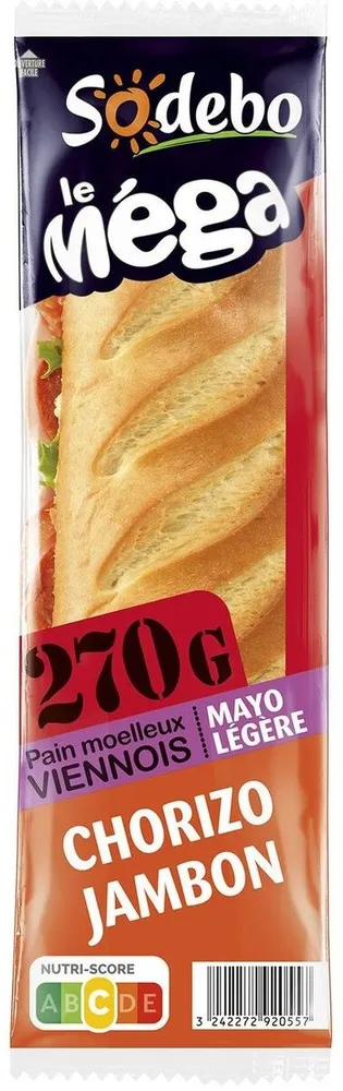 Sandwich le méga jambon chorizo mayo légère