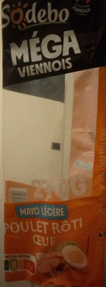 Sandwich mega viennois poulet rôti oeuf