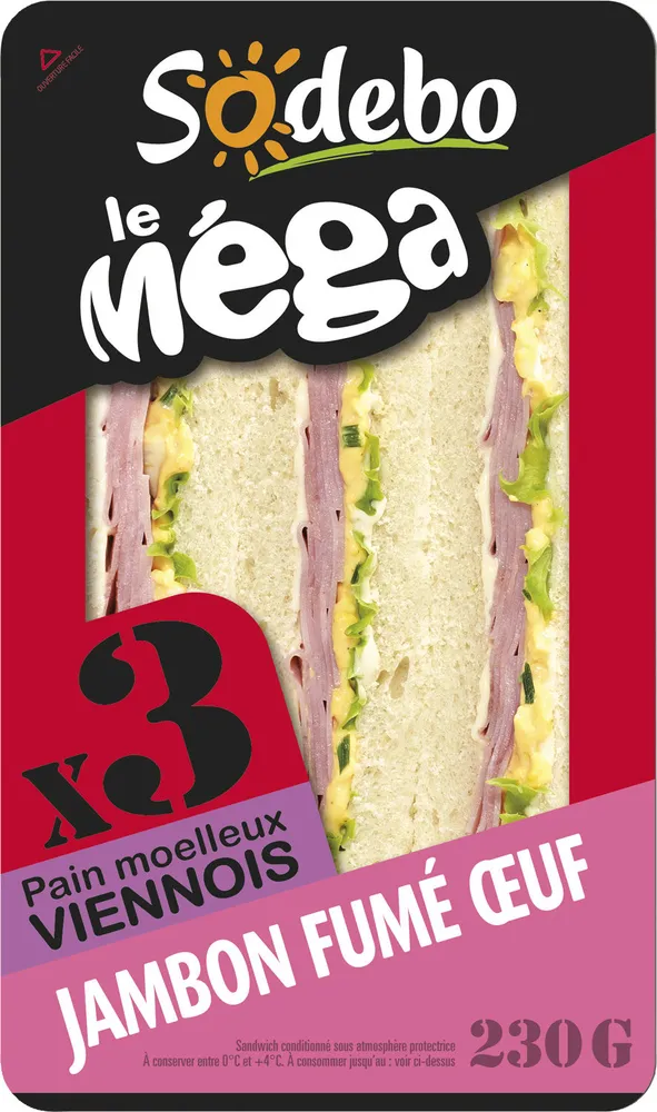 Sandwich Le Méga - Club - Jambon fumé Œuf x3 / pain viennois