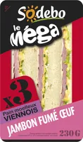 Sandwich Le Méga - Club - Jambon fumé Œuf x3 / pain viennois
