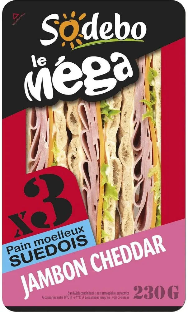 Sandwich le méga jambon cheddar x3