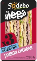 Sandwich le méga jambon cheddar x3