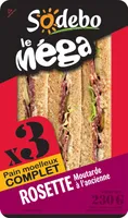 Sandwich Le Méga - Club - Rosette Moutarde à l'ancienne x3 / pain complet