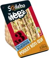 Pain suédois Poulet rôti œuf