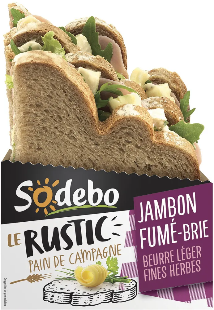 Le Rustic - Jambon fumé Brie Beurre léger et Fines herbes