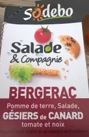 Salade & Compagnie Bergerac : Pommes de terre, Salade, Gésiers de Canard, Tomate et Noix