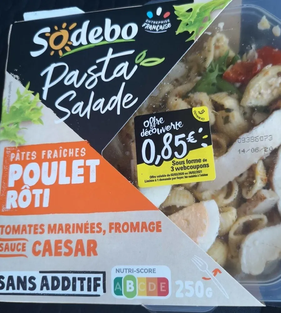 Salade pâtes fraiches poulet roti