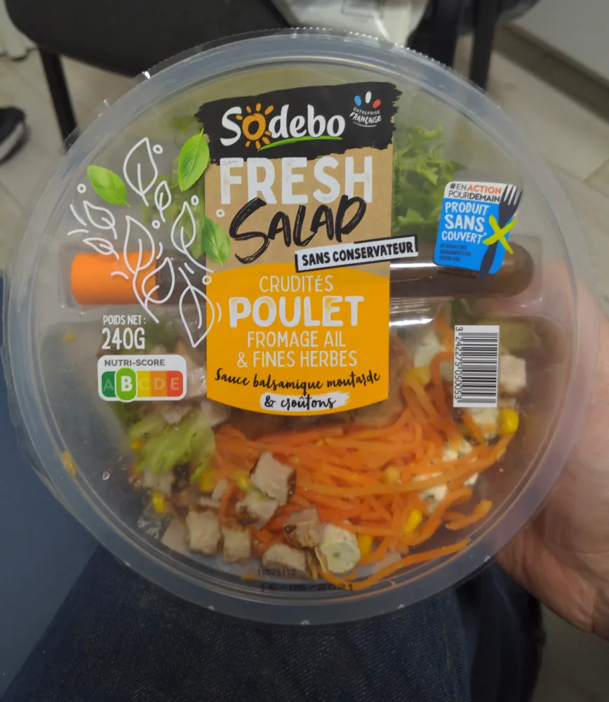 Crudités poulet fromage nature