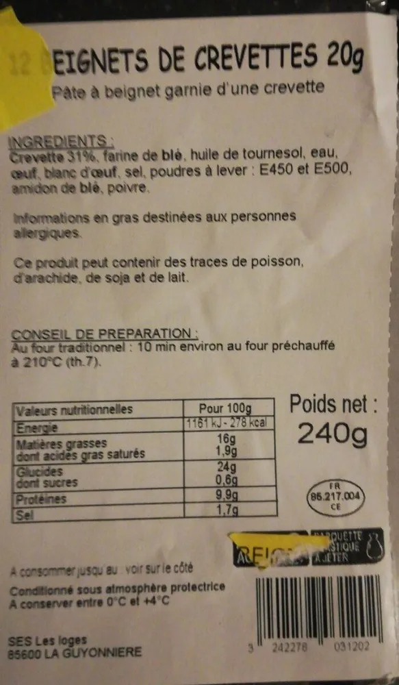 Beignets de crevettes