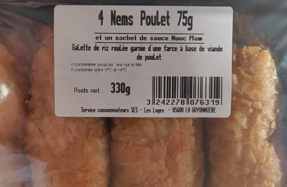 4 nems poulet 75g