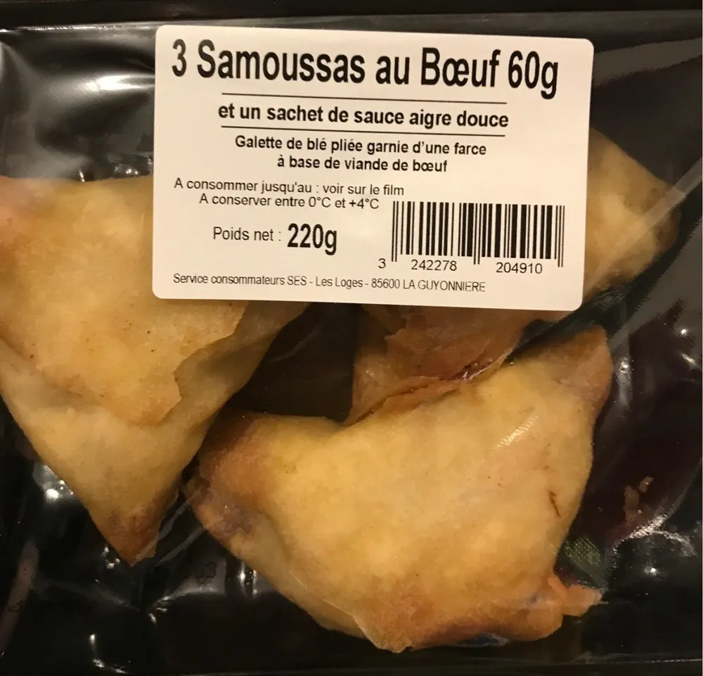 3 samoussas de boeuf