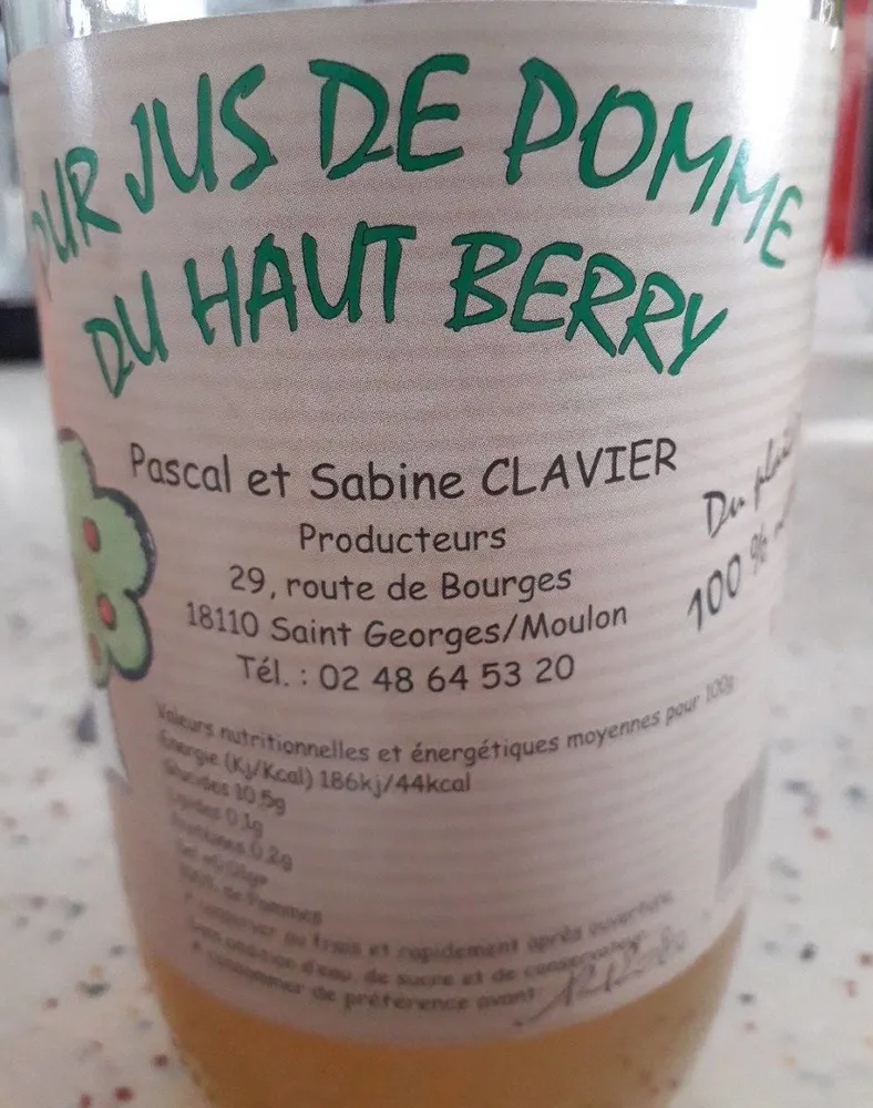 Pur jus de pomme de haut berry