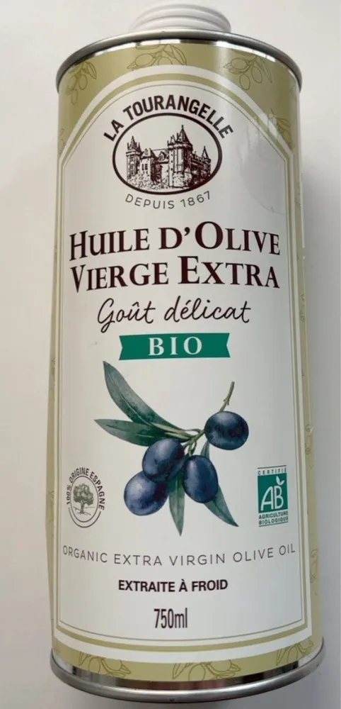 Huile d’olive vierge extra, goût delicat, bio