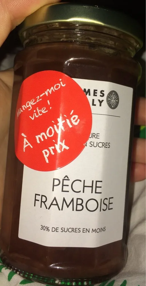 Confiture allégée en sucres Pêche Framboise