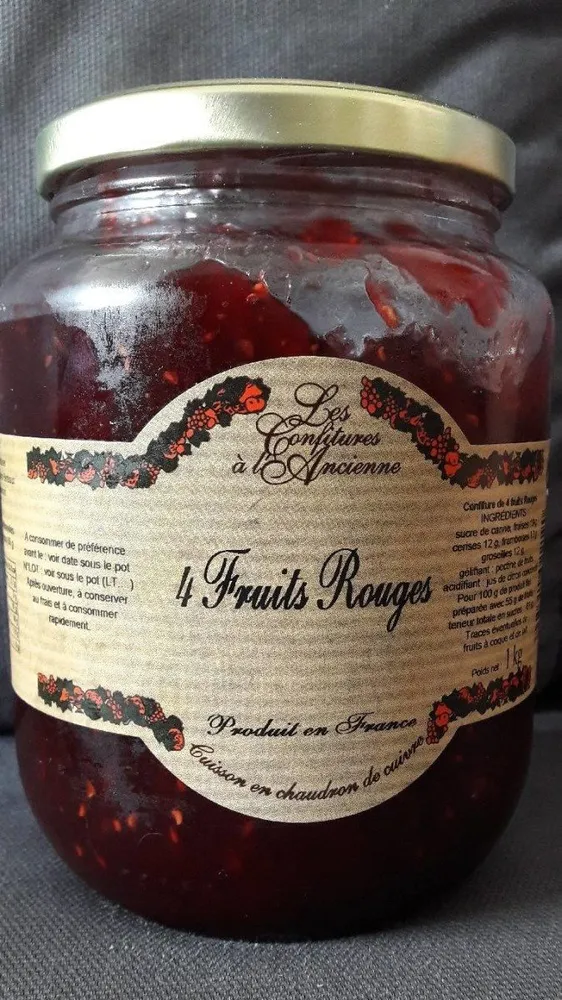 Confitures 4 fruits rouges