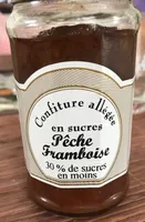 Confiture allegee pêche framboise