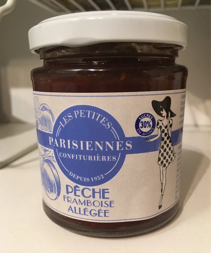 Confiture pêche framboise allégée