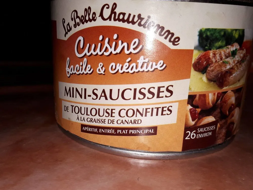 Mini-saucisses de Toulouse confiées à la graisse de canard