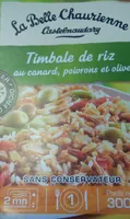 Timbale de riz au canard, poivrons et olives