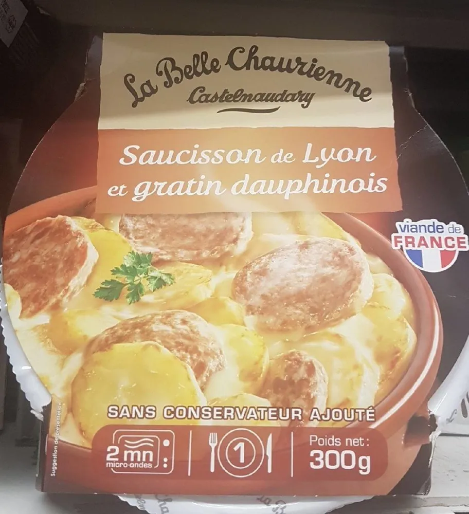 Saucisson de lyon et gratin dauphinois