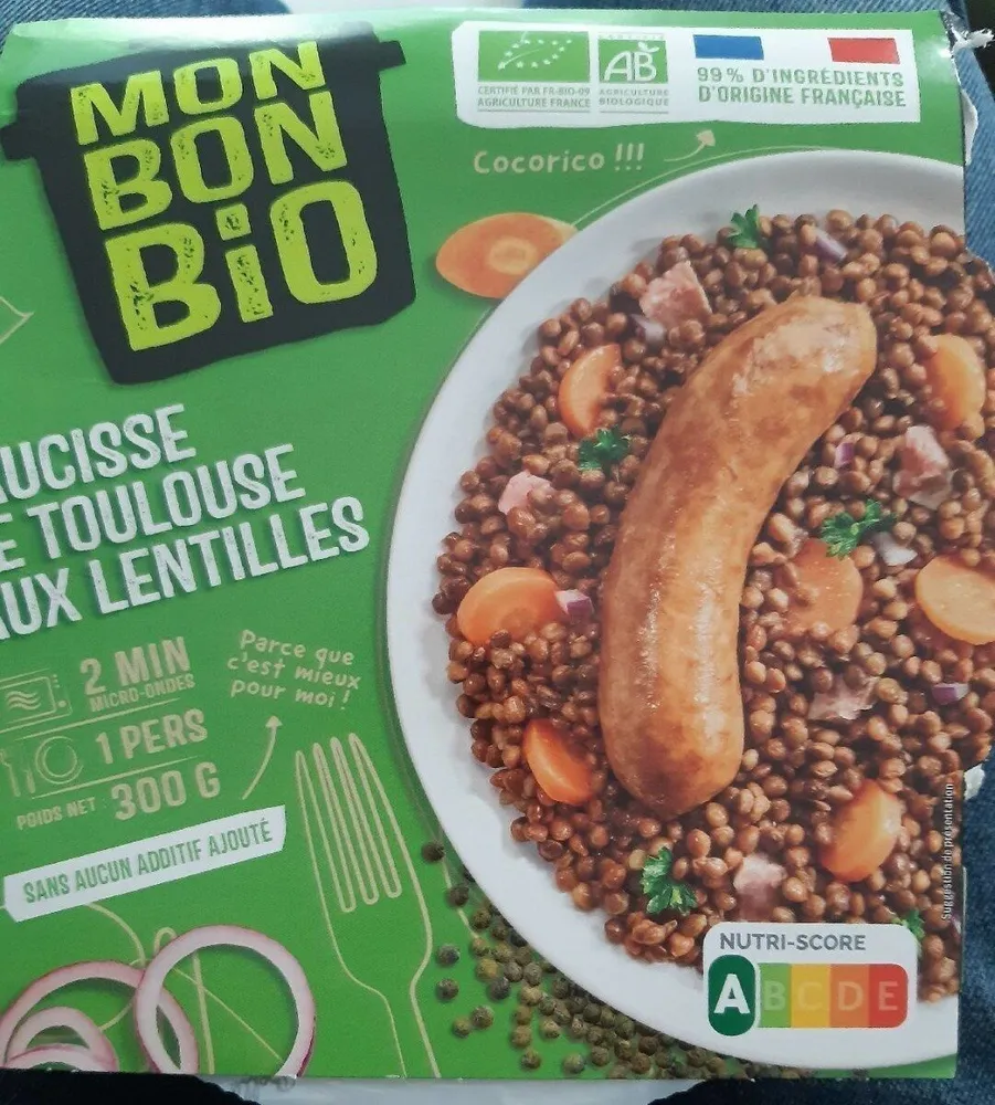 Saucisse de Toulouse aux lentilles