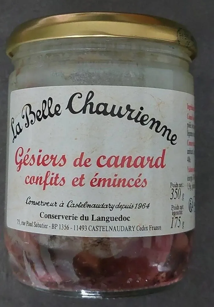 Gésiers de canard confits et émincés