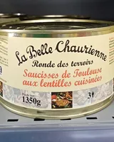Saucisses de Toulouse aux lentilles cuisinées