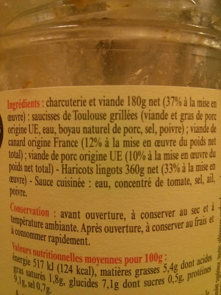 Cassoulet au canard et au porc