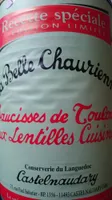 Saucisses de Toulouse aux lentilles cuisinées