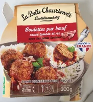 Boulettes pur boeuf, sauce tomate riz lardons