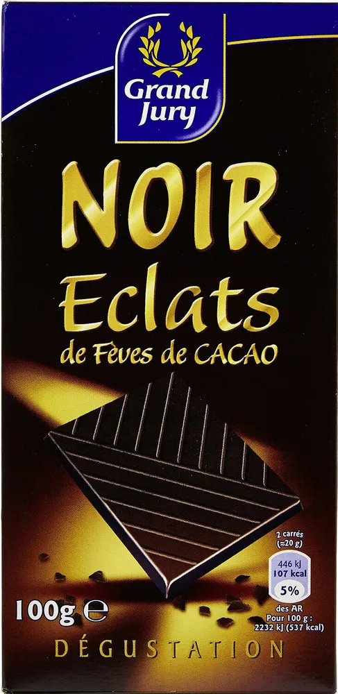 Noir éclats de fèves de cacao