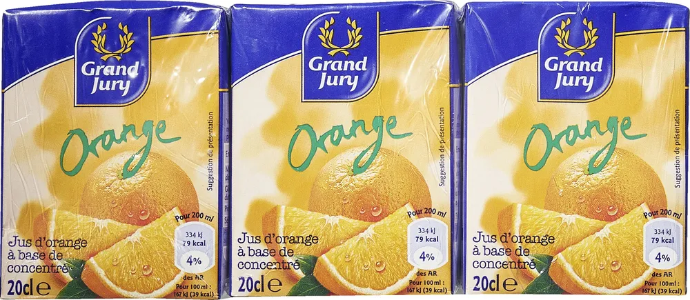 Jus d'orange à base de jus concentré