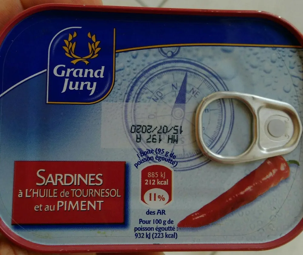 Sardines à l'huile de tournesol et au piment