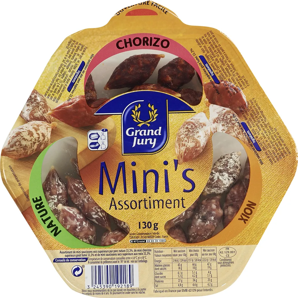 130G Mini Saucisson Sec Assorti Grand Jury