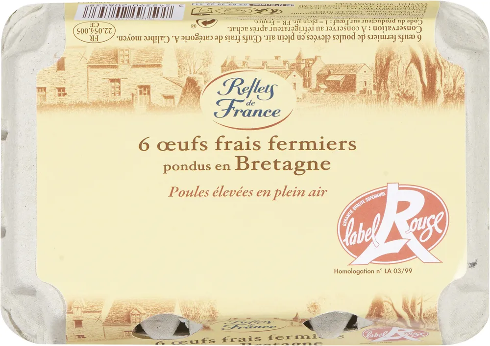 6 œufs frais fermiers Pondus en Pays de la Loire