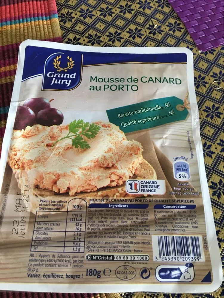 180G Mousse Canard Porto Grand Jury