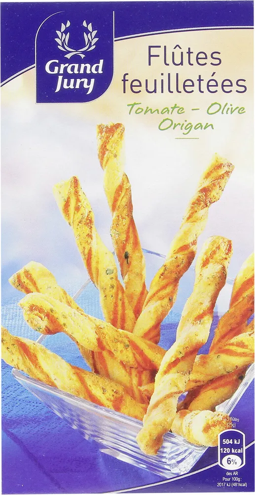 Flûtes Feuilletées Tomate Olive Origan