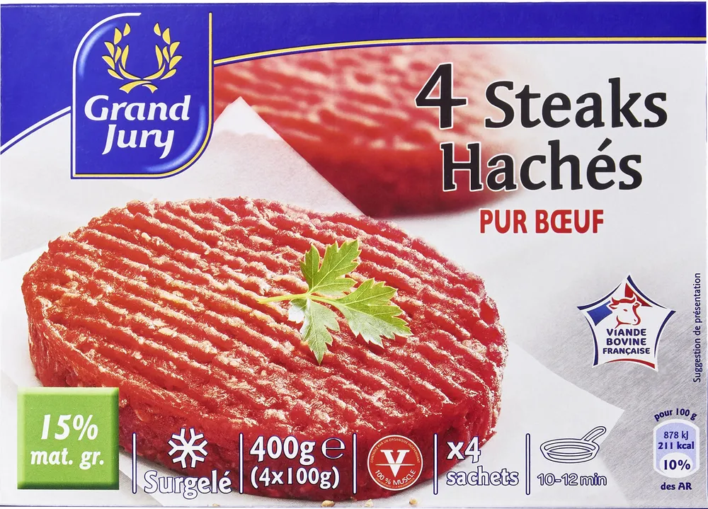 4 Steaks Haches 15% MG