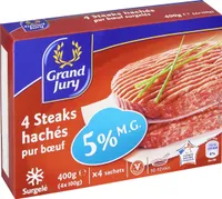 4 Steak Hachés Pur Bœuf 5% MG