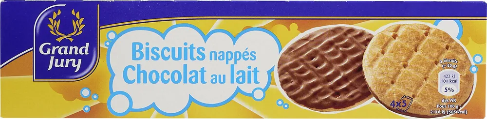 Biscuits nappés Chocolat au lait