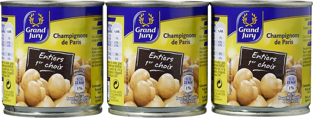 Champignons de Paris Entiers 1er choix