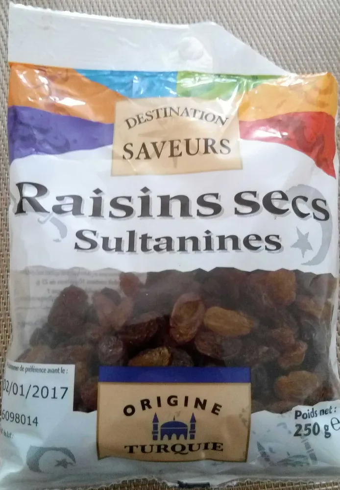 Raisins secs sultanines
