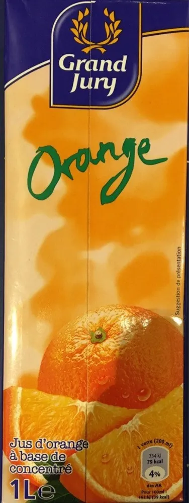 Jus d'orange à base de concentré